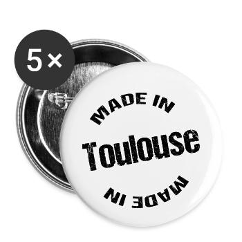 made in toulouse - Buttons small 1''/25 mm (5-pack) - white - Front