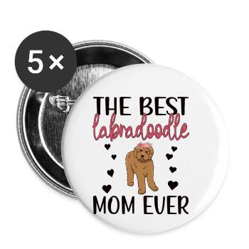 Labradoodle Hundebesitzerin Labradoodle Mama - Buttons klein 25 mm (5er Pack) - Weiß - Vorne