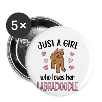 Labradoodle Mädchen Hundebesitzer Labradoodle Mama - Buttons klein 25 mm (5er Pack) - Weiß - Vorne