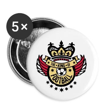 king roi football sport logo aile tampon - Lot de 5 petits badges (25 mm) - blanc - Devant