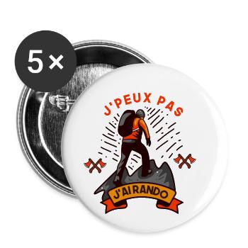 J'peux pas j'ai rando - Lot de 5 petits badges (25 mm) - blanc - Devant