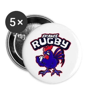 Frankreich Rugby - Buttons klein 25 mm (5er Pack) - Weiß - Vorne