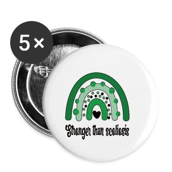 Scoliose Combattants Cadeau Scoliose Conscience - Lot de 5 petits badges (25 mm) - blanc - Devant