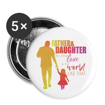 Father and daughter - Buttons small 1''/25 mm (5-pack) - white - Front