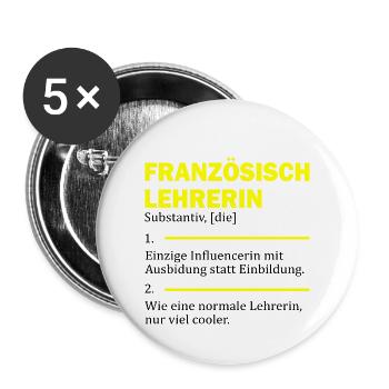Französisch lehrerin Lehrer Geschenk Schule - Buttons klein 25 mm (5er Pack) - Weiß - Vorne