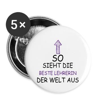 So sieht die beste lehrerin der welt aus Geschenk - Buttons klein 25 mm (5er Pack) - Weiß - Vorne