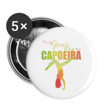 Capoeira - Buttons small 1''/25 mm (5-pack) - white - Front