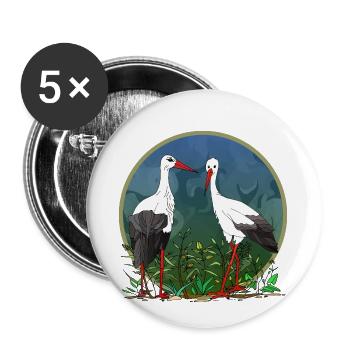 Storks - Buttons small 1''/25 mm (5-pack) - white - Front