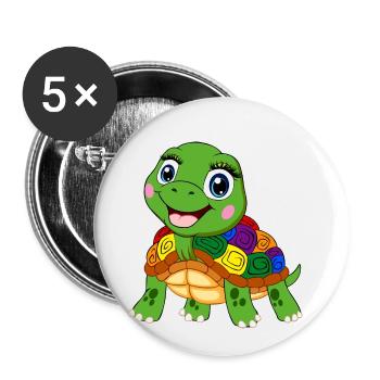 arc-en-ciel tortue lgbt tank animal lgbtqia - Lot de 5 petits badges (25 mm) - blanc - Devant