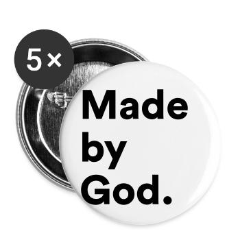 Made by God - Buttons small 1''/25 mm (5-pack) - white - Front