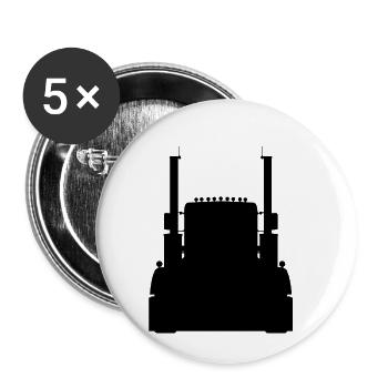 Camion tir camion camion voiture semi-remorque voiture - Lot de 5 petits badges (25 mm) - blanc - Devant