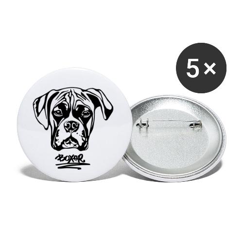 boxer BACKGROUND TEXT - Buttons klein 25 mm (5er Pack)