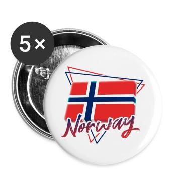 Norwegen - Buttons klein 25 mm (5er Pack) - Weiß - Vorne
