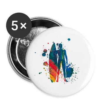 Surfing - Buttons small 1''/25 mm (5-pack) - white - Front