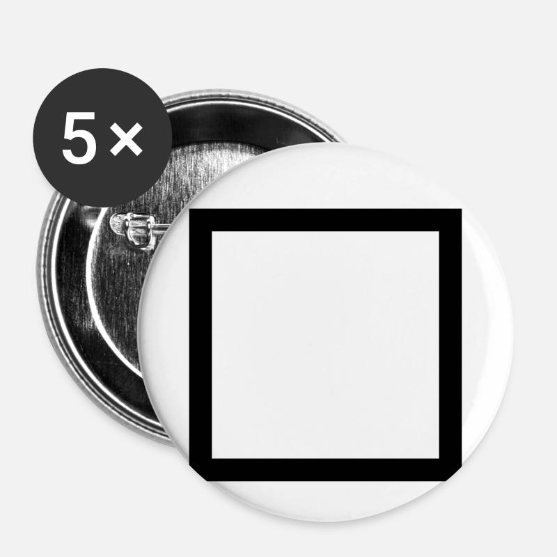 Thick square - Buttons small 1''/25 mm (5-pack) - white