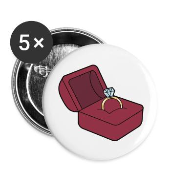Demande en mariage - Lot de 5 petits badges (25 mm) - blanc - Devant