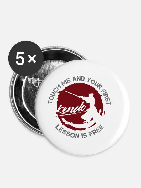 Kendo - Buttons klein 25 mm (5er Pack) - Weiß