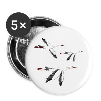 Störche - Buttons klein 25 mm (5er Pack) - Weiß - Vorne