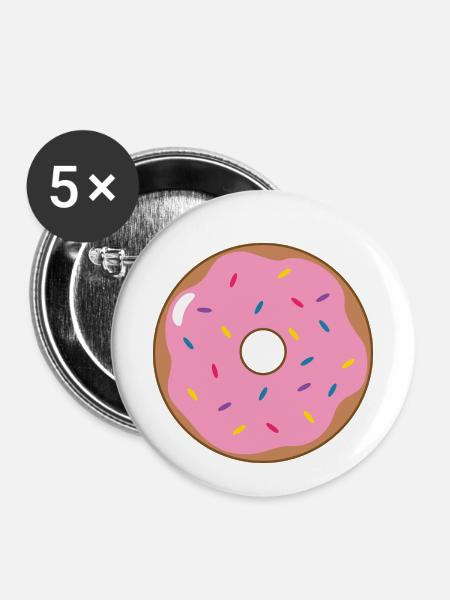 Donut - Buttons klein 25 mm (5er Pack) - Weiß