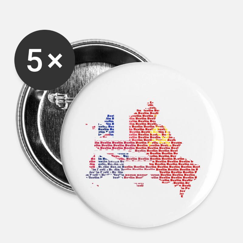 Berlin Sectors - Buttons small 1''/25 mm (5-pack) - white