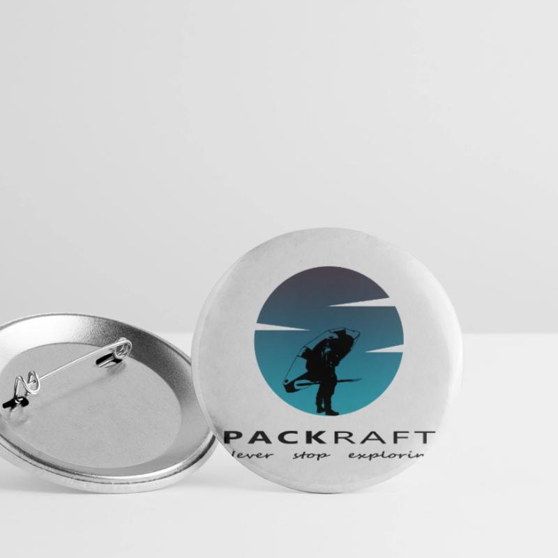 Packraft - Never stop exploring Buttons small 1''/25 mm (5-pack)