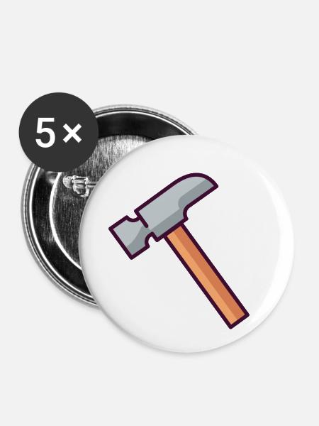 Hammer - Buttons klein 25 mm (5er Pack) - Weiß