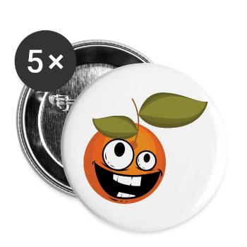 Joyeux Orange - Lot de 5 petits badges (25 mm) - blanc - Devant