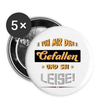 Leise sein Ruhe - Buttons klein 25 mm (5er Pack) - Weiß - Vorne