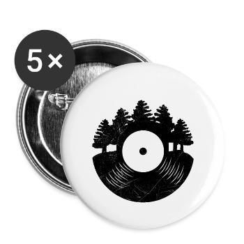 Record Forest Music Lovers Retro Gift - Buttons small 1''/25 mm (5-pack) - white - Front