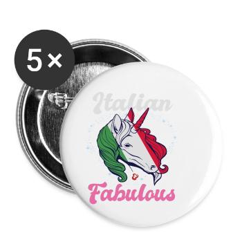 Italie Italienne Italienne Cadeau italien - Lot de 5 petits badges (25 mm) - blanc - Devant