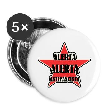Alerta Alerta Anti Faschismus Antifa - Buttons klein 25 mm (5er Pack) - Weiß - Vorne