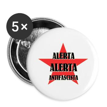 Alerta Alerta Antifascista - Buttons klein 25 mm (5er Pack) - Weiß - Vorne