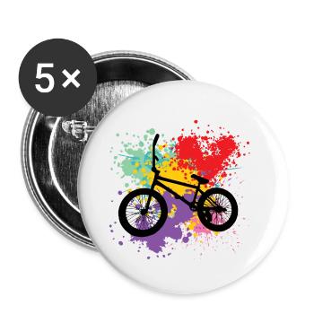 Bmx - Lot de 5 petits badges (25 mm) - blanc - Devant