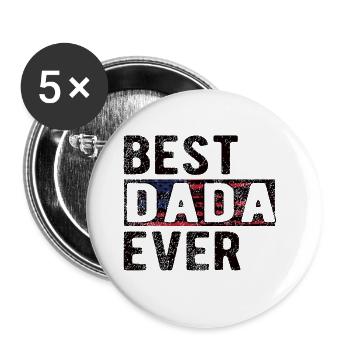 Meilleur Dada papy fête des pères Dada grand-père - Lot de 5 petits badges (25 mm) - blanc - Devant
