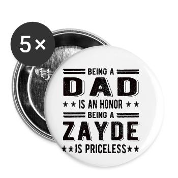 Meilleur Zayde Papye Fête des Pères Zayde grand-père - Lot de 5 petits badges (25 mm) - blanc - Devant