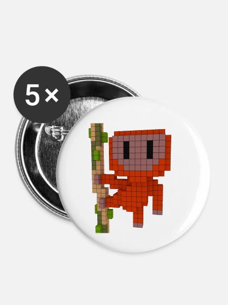 Orang Utan - Buttons klein 25 mm (5er Pack) - Weiß