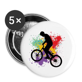 BMX - Lot de 5 petits badges (25 mm) - blanc - Devant