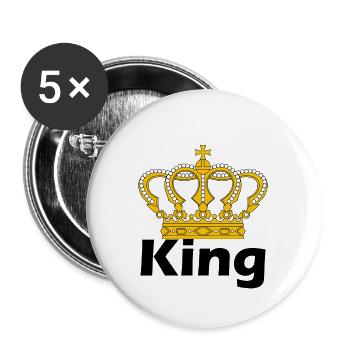 King - Buttons small 1''/25 mm (5-pack) - white - Front
