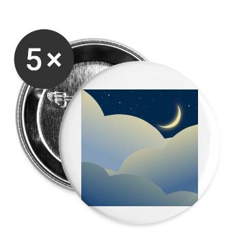 Night sky with moon - Buttons small 1''/25 mm (5-pack) - white - Front