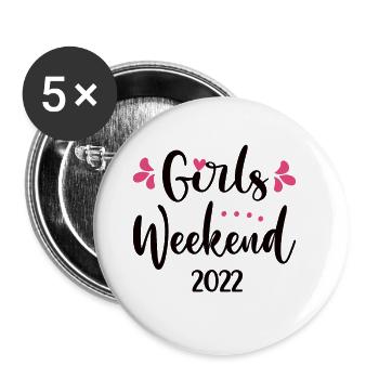 Girls weekend Short trip weekend with girls - Buttons small 1''/25 mm (5-pack) - white - Front
