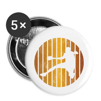 Handball Vintage HandballEr Retro Handball Player - Lot de 5 petits badges (25 mm) - blanc - Devant