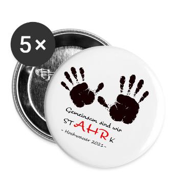 We AHR together | Ahrtal Hochwasser SolidAHRität - Buttons klein 25 mm (5er Pack) - Weiß - Vorne