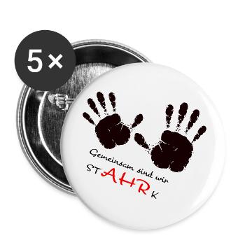 We AHR together | Ahrtal Hochwasser SolidAHRität - Buttons klein 25 mm (5er Pack) - Weiß - Vorne