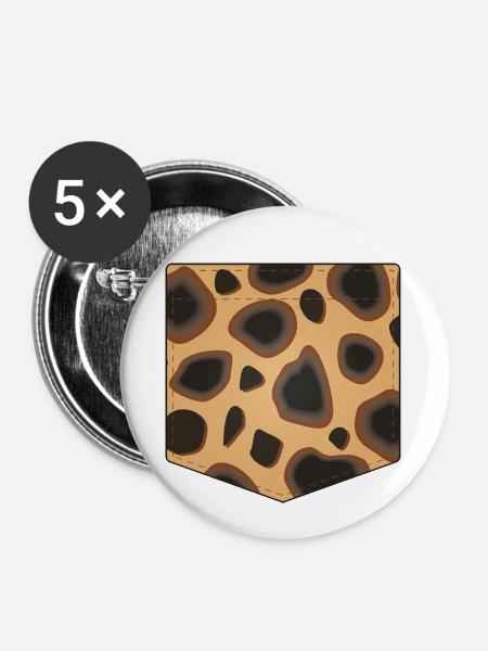 Geopard-Tasche - Buttons klein 25 mm (5er Pack) - Weiß