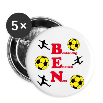 Ben - Buttons klein 25 mm (5er Pack) - Weiß - Vorne