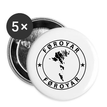Féroé (îles) - Lot de 5 petits badges (25 mm) - blanc - Devant