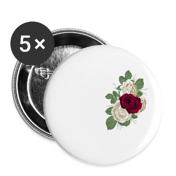 Buchstabe H geblümt - Buttons klein 25 mm (5er Pack) - Weiß - Vorne