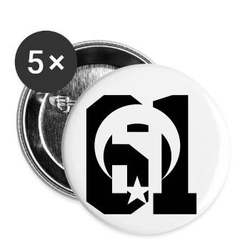 Trabzon 61 Drapeau de la Turquie - Lot de 5 petits badges (25 mm) - blanc - Devant
