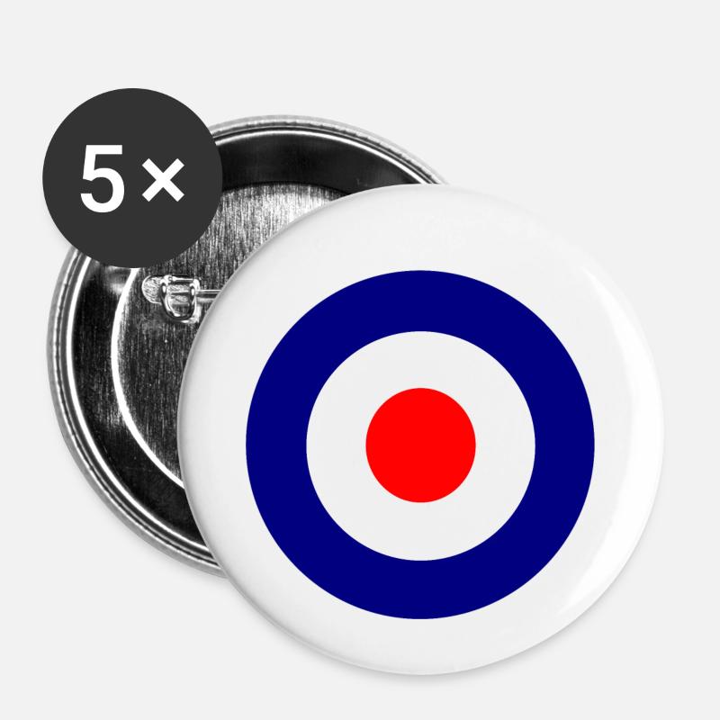 Cocarde républicaine - Lot de 5 petits badges (25 mm) - blanc