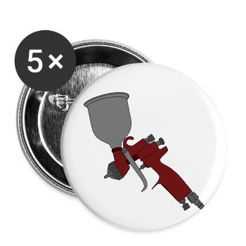 Peintre | Pistolet à peinture - Lot de 5 petits badges (25 mm) - blanc - Devant